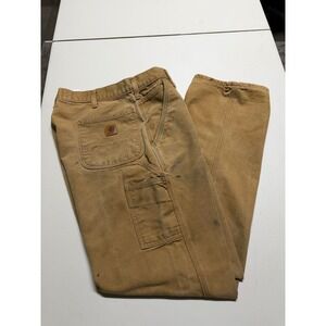 CARHARTT CANVAS MENS CARGO PANTS SIZE 36X32 BROWN COLOR